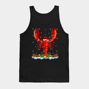 Crawfish Lover Family Matching Santa Hat Crawfish Christmas Tank Top